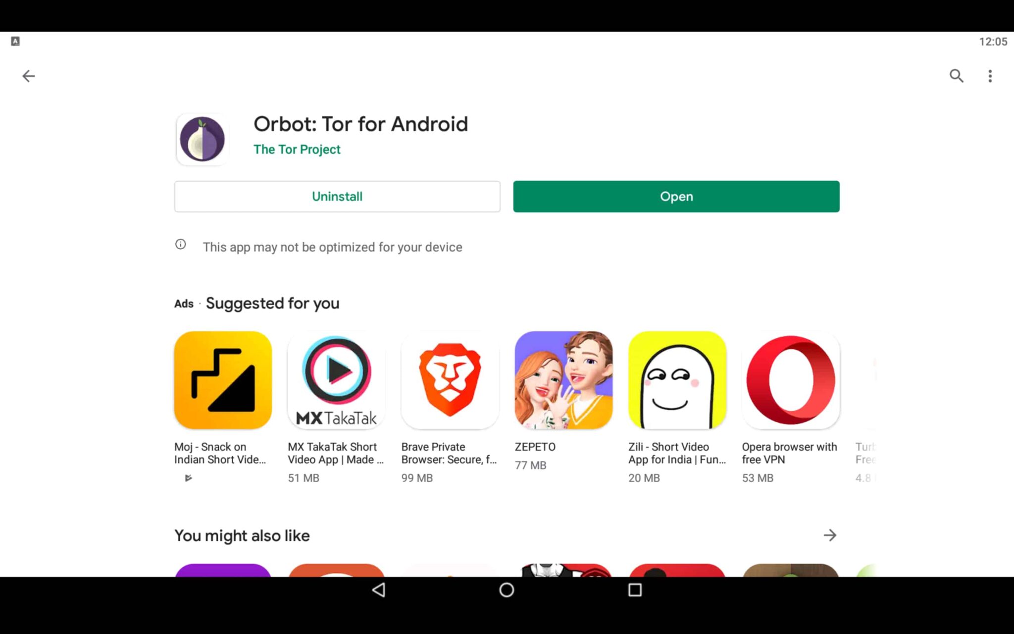 tor app browser play button