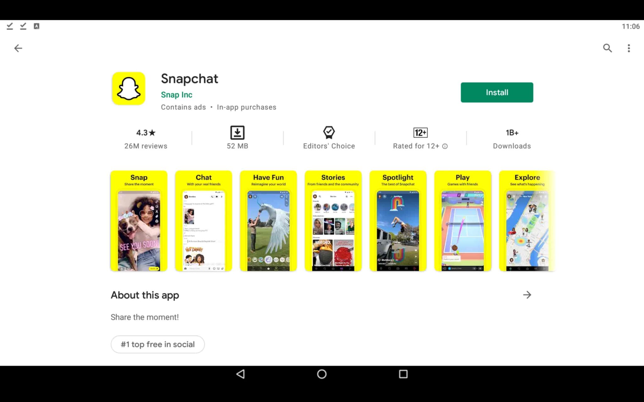 snapchat download no app store