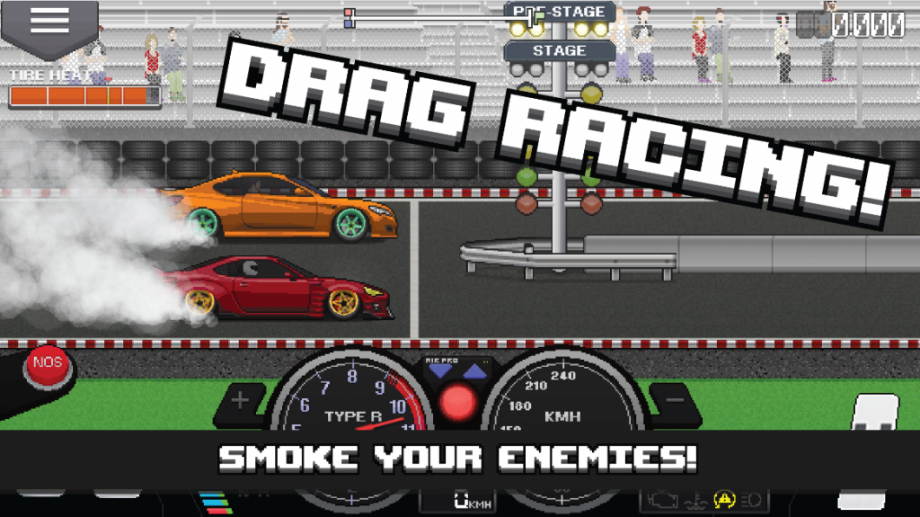 Pixel Car Racer Smoke Enemies